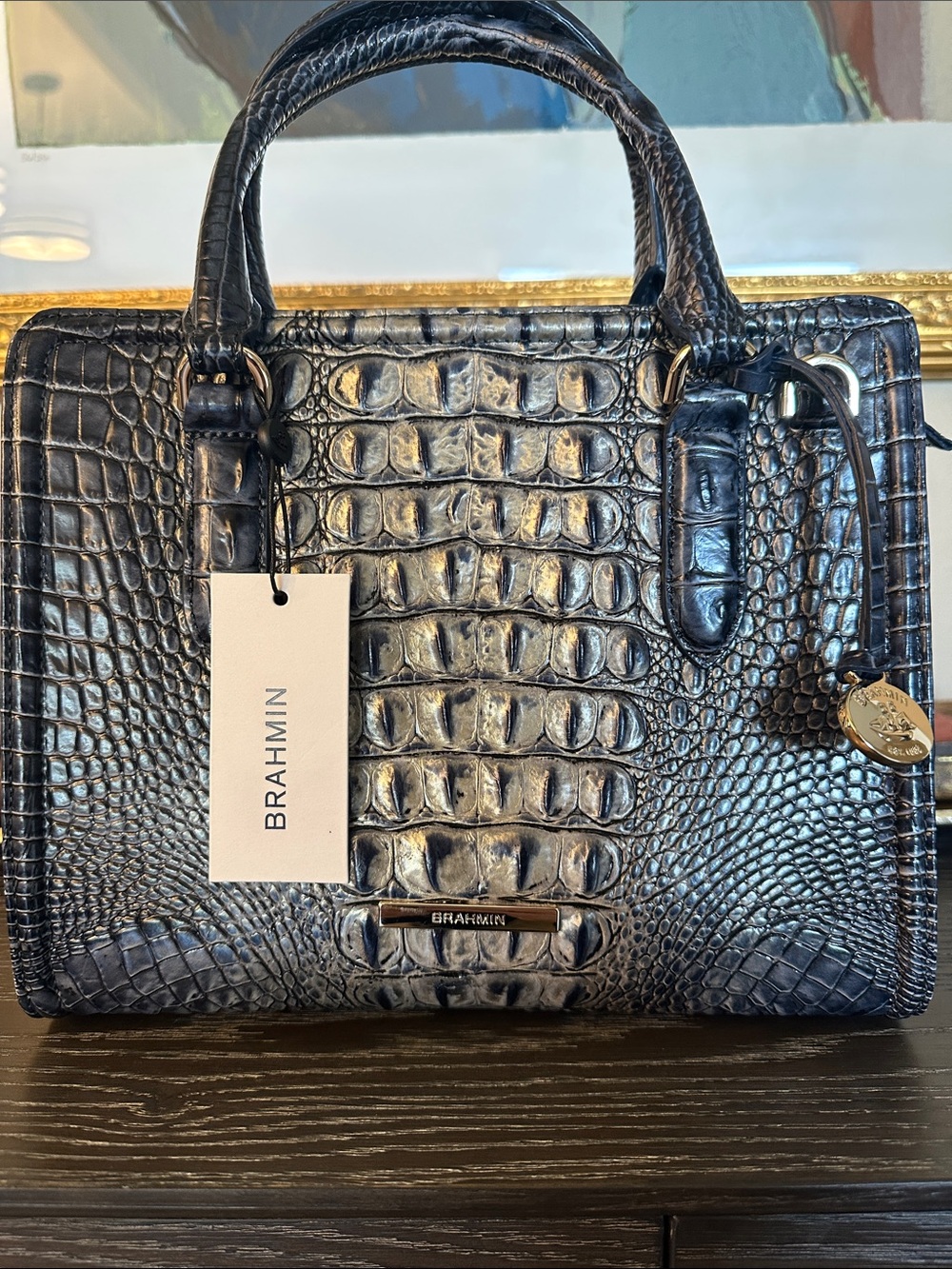 Brahmin Cami Satchel - Twilight Blue Ombré Melbourne